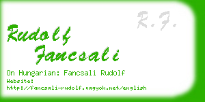 rudolf fancsali business card